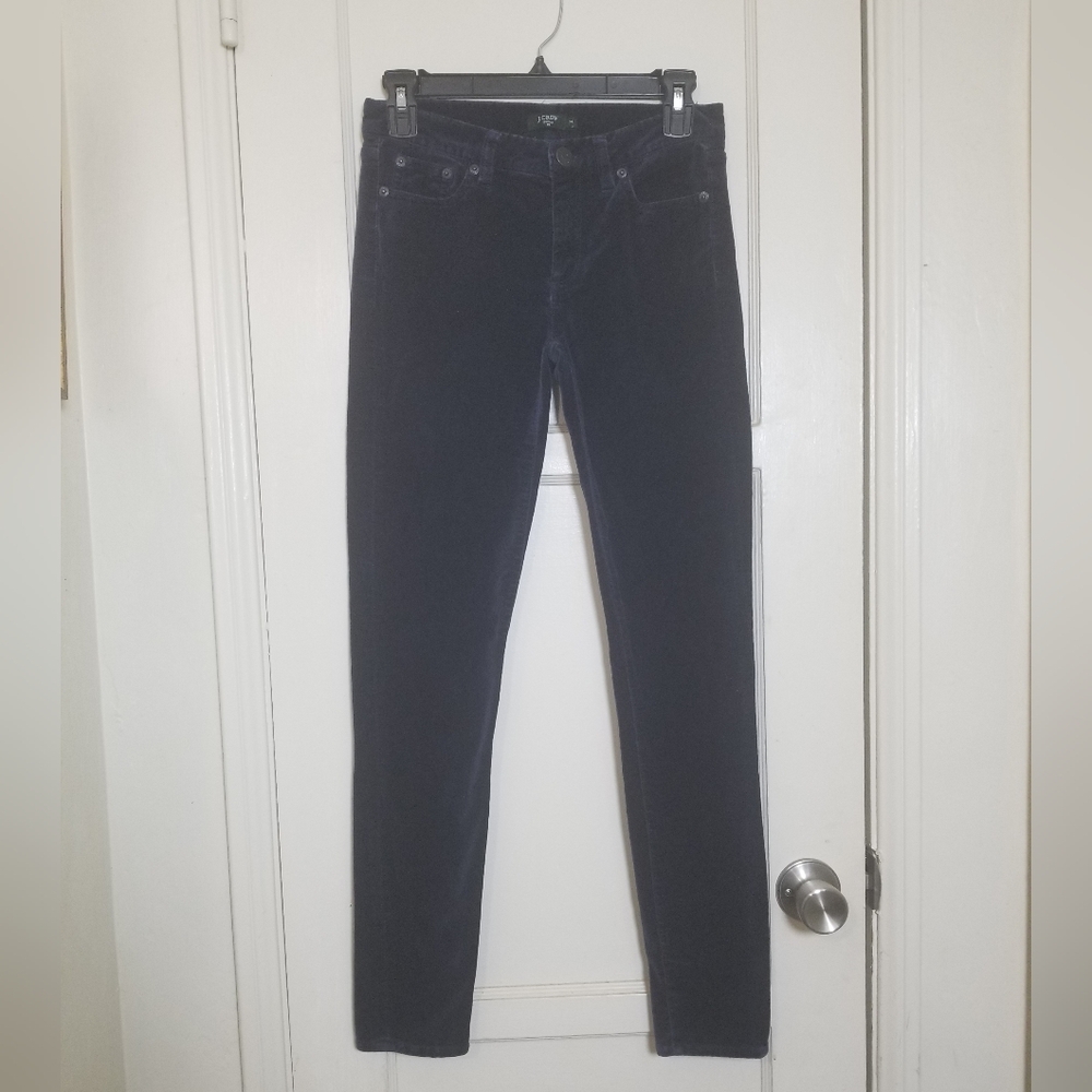 J CREW  Black Velvet Stretch Jeans Pants 24